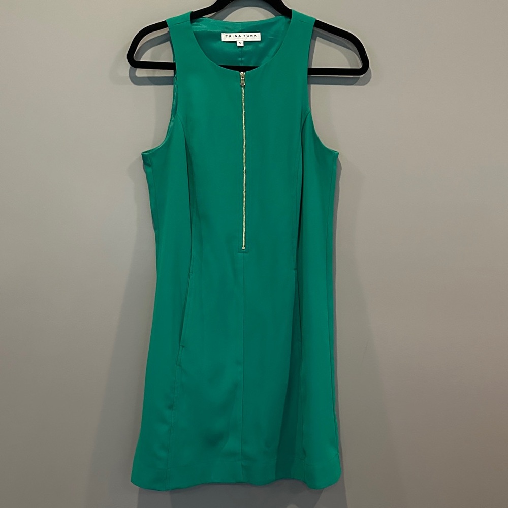 Trina Turk Green Sleeveless Mini Dress